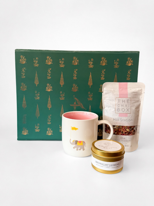 The Chai & Chill Curated Gift Box – Luxury Chai Gift Set Featuring The Chai Box, Pyarful & Scrumptious Wicks