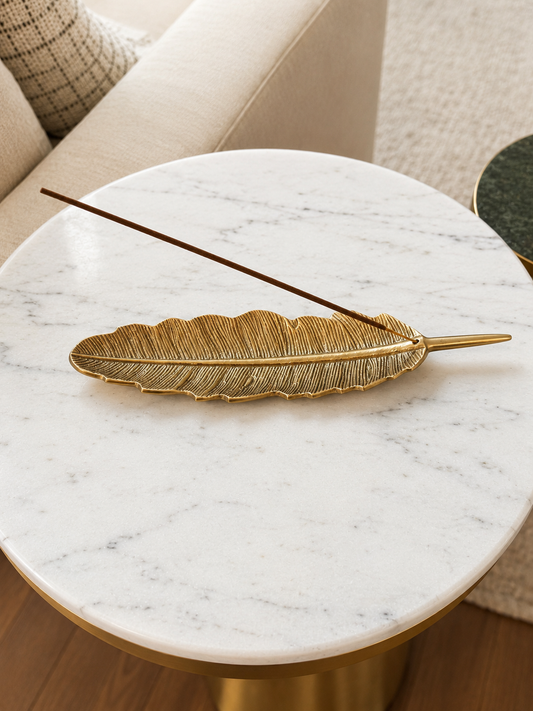 Golden Feather Incense Holder