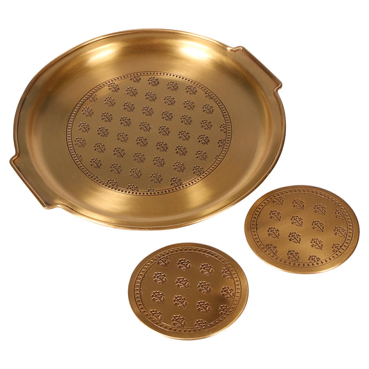 Mogra Tray and Coasters (Set of 2)