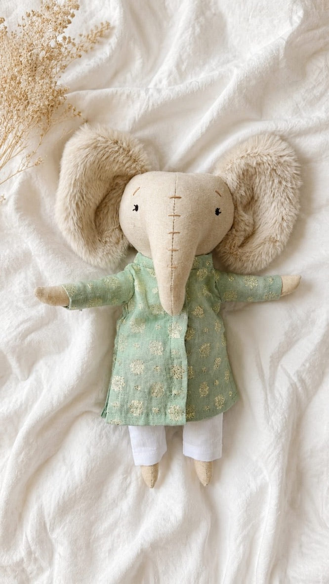 Keepsake Elephant Plush Set in a Saree and Sherwani