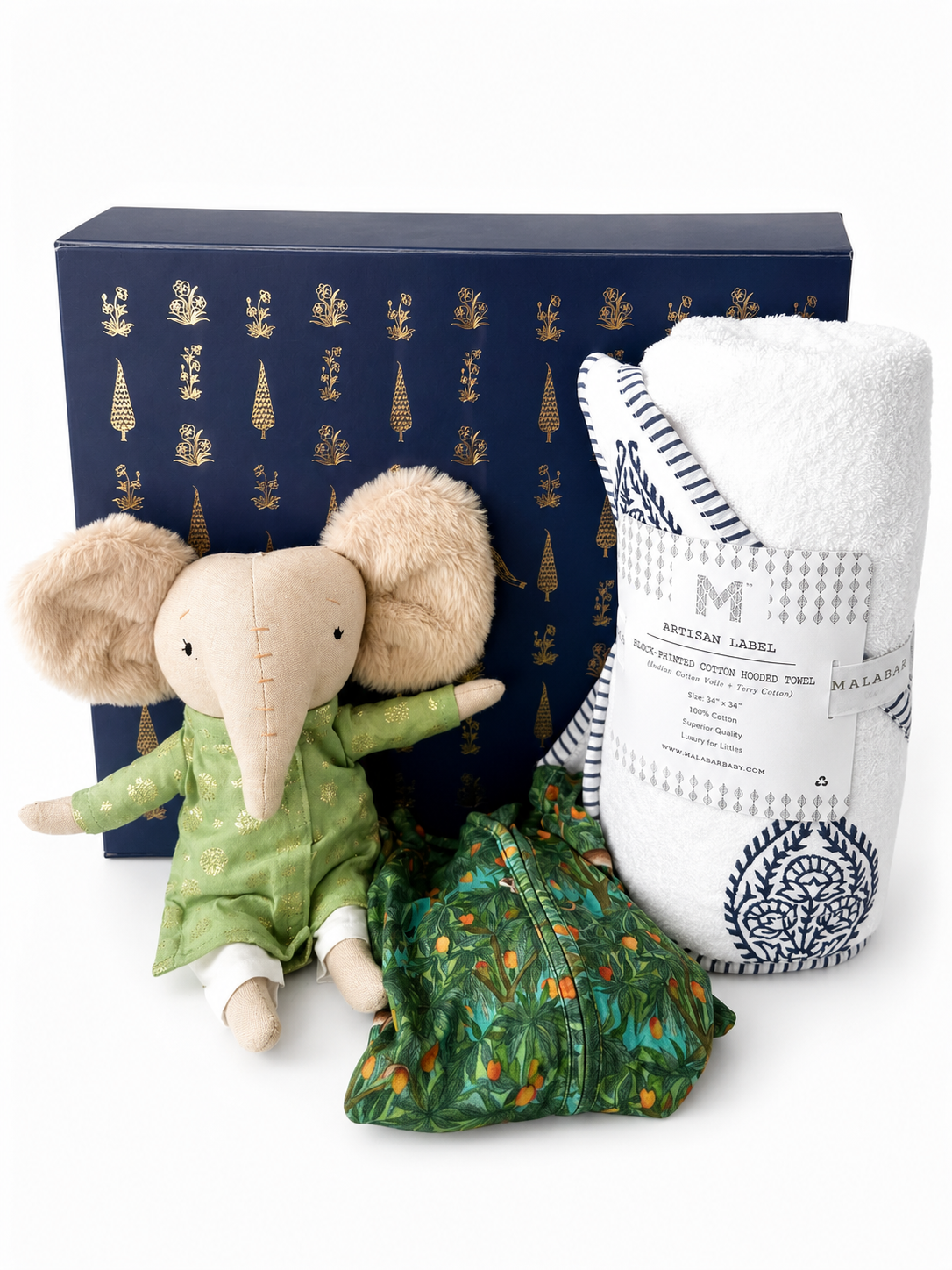 The Bundle of Joy Curated Baby Gift Box – Newborn Gift Set Featuring Malabar Baby, Buboodee & Mor Gifting