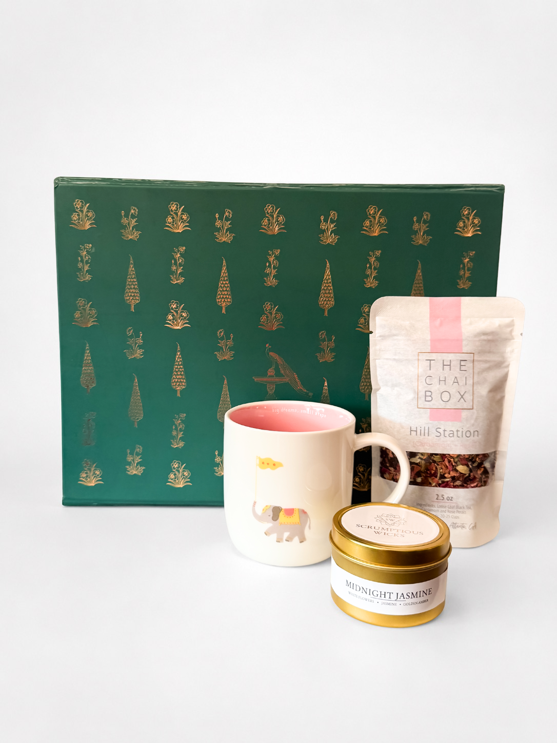 The Chai & Chill Curated Gift Box – Luxury Chai Gift Set Featuring The Chai Box, Pyarful & Scrumptious Wicks