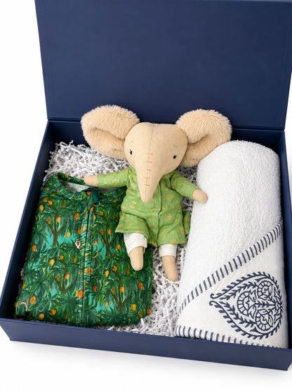 The Bundle of Joy Curated Baby Gift Box – Newborn Gift Set Featuring Malabar Baby, Buboodee & Mor Gifting