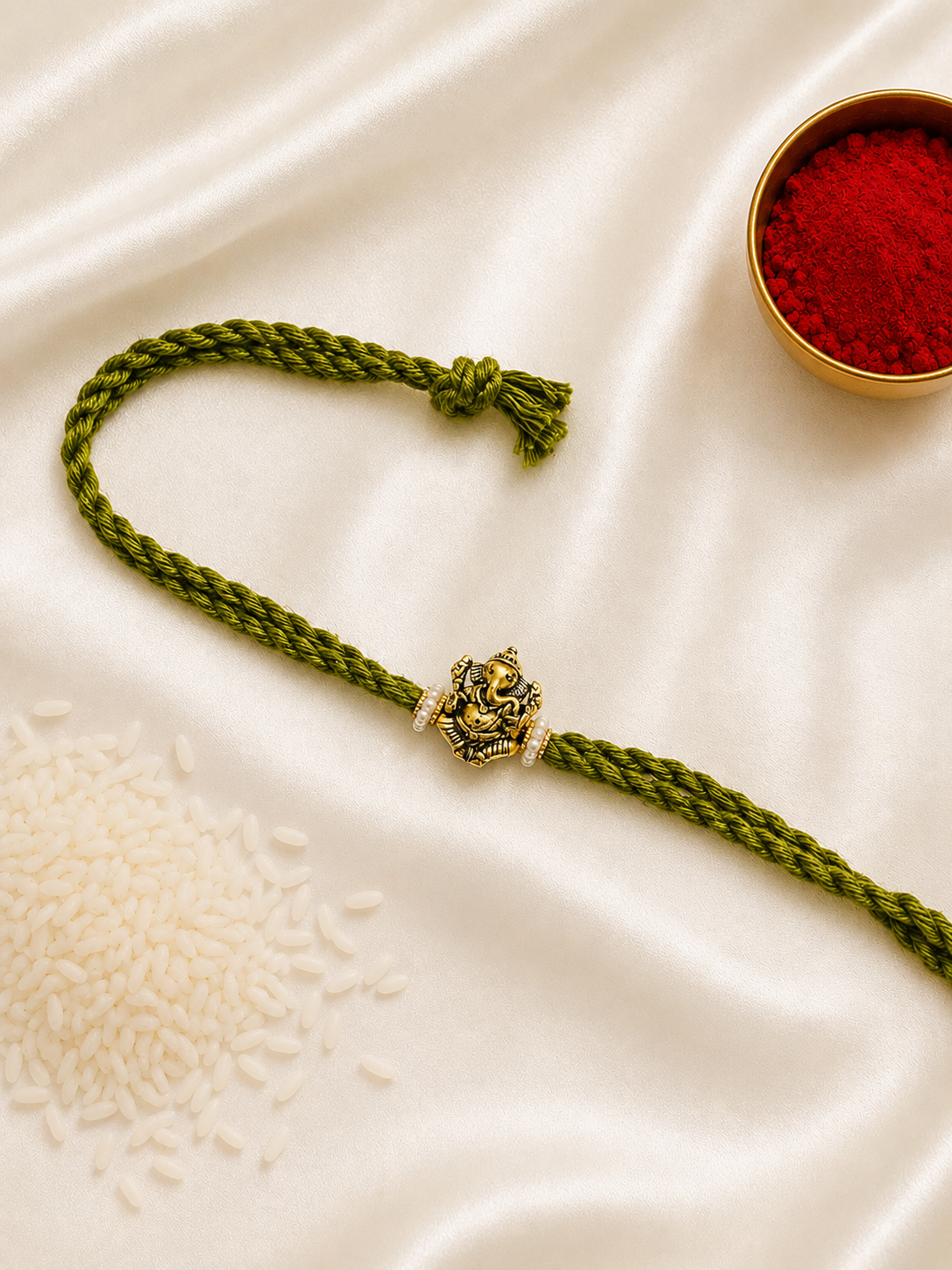 Green Ganesh Rakhi