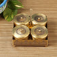 Dohar Brass Condiment Jars with Tray, Spoon Holder & Spoon – Antique Finish