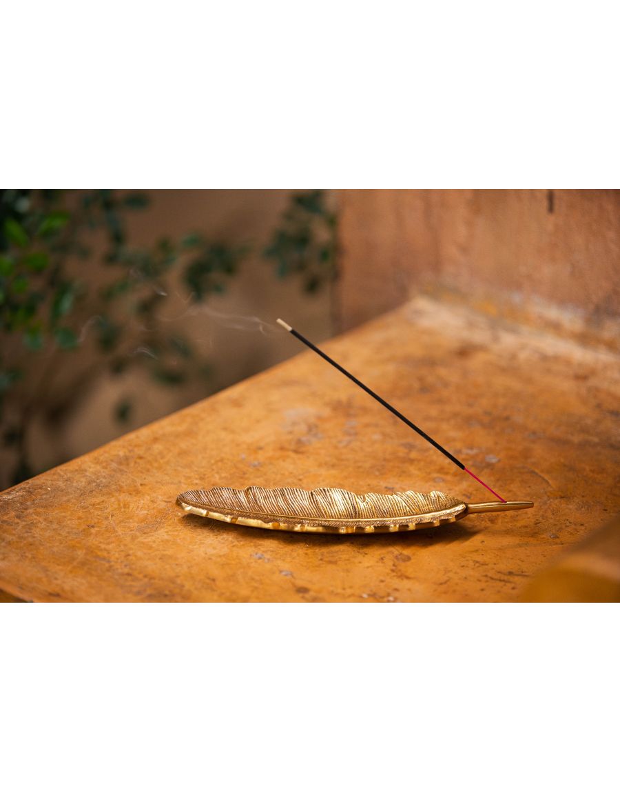 Golden Feather Incense Holder